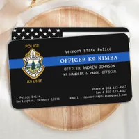 Police K9 Unit Logo Thin Blue Line Police Dog Business Card