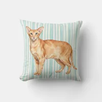 Watercolor Cat Throw Pillow