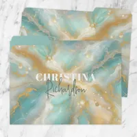 Elegant Stylish Chic Teal and Gold Marble Pattern File Folder