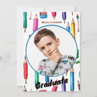 Colorful Kindergarten Graduation  Announcement