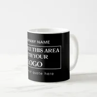 Company Logo Name Motto Black or Any Color Coffee Mug