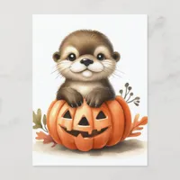 Adorable Halloween Otter Postcard