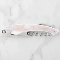 Fine Lines Gold Abstract Wedding Mauve ID867 Waiter's Corkscrew