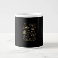 Frogs And Mushrooms Vintage Sketch – Aesthetic Gob Giant Coffee Mug