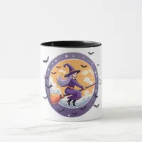 Cute Witch and Bats Mug