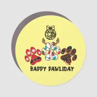 Happy Pawliday - Christmas Holiday Car Magnet