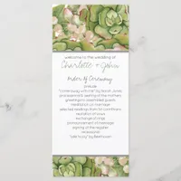 Succulents in lantern Rustic Wedding programs