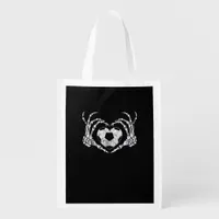 Soccer Heart Skeleton Hand Halloween Costume  Grocery Bag