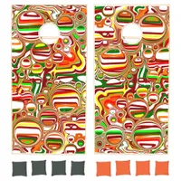 Retro Bubbles Digital Art   Cornhole Set