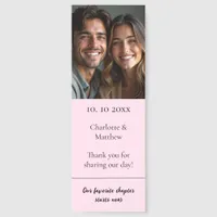 Wedding photo quote thank you pink floral favor bookmarks
