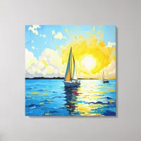 Sailboat at Sunset Canvas Print