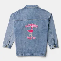 Flamingo for It Tropical Pink Bird Motto Denim Jacket