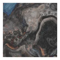 Black and Brown Digital Pour Painting Fluid Art   Faux Canvas Print