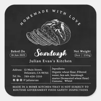 Rustic Black Homemade Sourdough Cottage Law Label