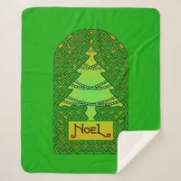 Celtic Christmas Tree Sherpa Blanket