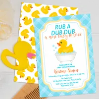 Rub-A-Dub Rubber Duck Baby Shower Invitation – Blu