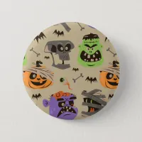 Halloween vintage pattern button