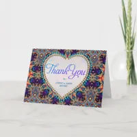 Bohemian Hippie Purple Blue Orange Thank You Cards