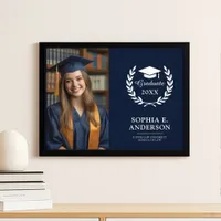 Graduation Photo Display Navy Blue Wall Keepsake