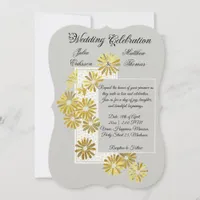 Golden Daisy Dream Elegance Romance Vintage Chic Invitation