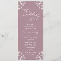 Elegant Mauve Vintage Classic Wedding Programs