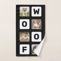 Woof Personalized Photo Collage Pet Lover Dog Hand Towel