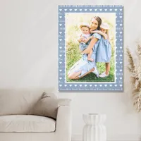Best Mom Ever Blue Photo Hearts Canvas Print