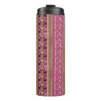 Magenta Gold Christmas Fa La La Pattern#27 ID1009 Thermal Tumbler