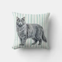 Nebelung Cat Watercolor Pillow