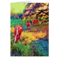 Horses Blank Inside Greeting Card