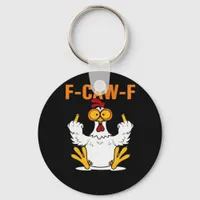 Funny F-Caw-F Fingers Chicken Keychain