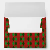 Christmas Red & Green Argyle Pattern Envelope