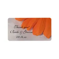 Orange Daisy and Satin Wedding Thank You Favor Tag
