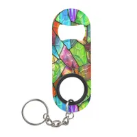 Creative Stained Glass Mosaic Keychain Bottle Opener