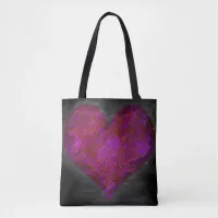 Pink Distressed Abstract Heart Tote Bag