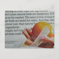 A Hand Holds Orange Long Ingredients List  Postcard