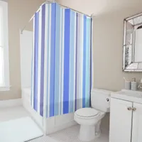 Trendy Modern Coastal Blue and White Boho Chic Shower Curtain