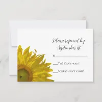 Yellow Sunflower Wedding R.S.V.P. Response Card