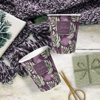 Purple Green Christmas Pattern#29 ID1009 Paper Cups