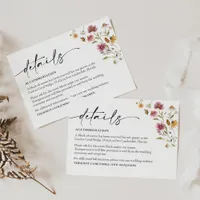 Wildflower Wedding Details Enclosure Card