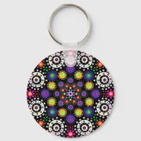 Psychedelic Dot Mandala Keychain
