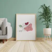 Lovely Rose Minimalist Line Art Poster