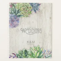 Succulents and Rustic Wood Wedding ID515 Planner