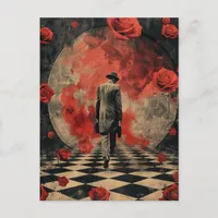 Surreal Business Person Collage Postcard