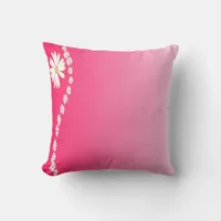 Pink Flowers Throw Pillow