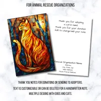 Stained Glass Animal Rescue Organization OrangeCat Thank You Card