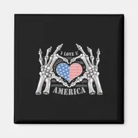 America Skull Skeleton Hand Artwork Editable Layer Magnet