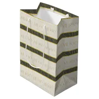 Green Gold Christmas Pattern#35 ID1009 Medium Gift Bag