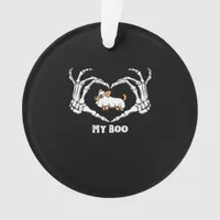 My Boo Chihuahua Costume With Skeleton Heart Hands Ornament