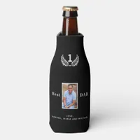 Father photo black white names bottle cooler